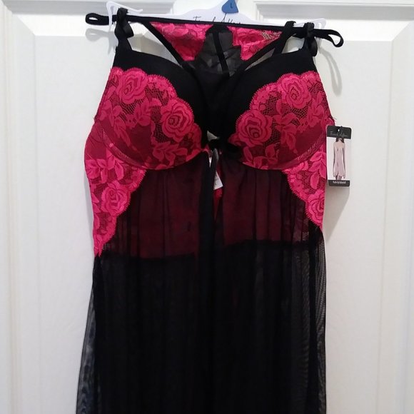 French Affairs Other - French Affairs Babydoll Large Black Red